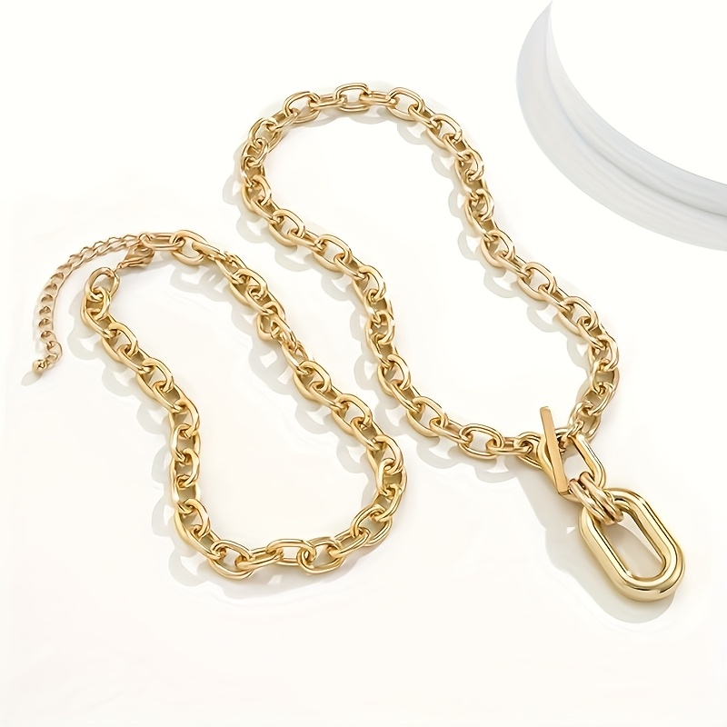 2pcs Women's Double-Layer O-Link Chain Necklace Set — Gold-Plated
